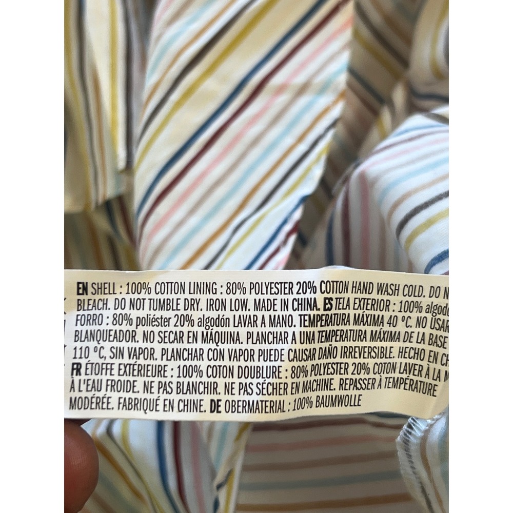English Factory Multi Color Stripe High Low Tiered Tie Front top Medium NWT - Picture 6 of 6
